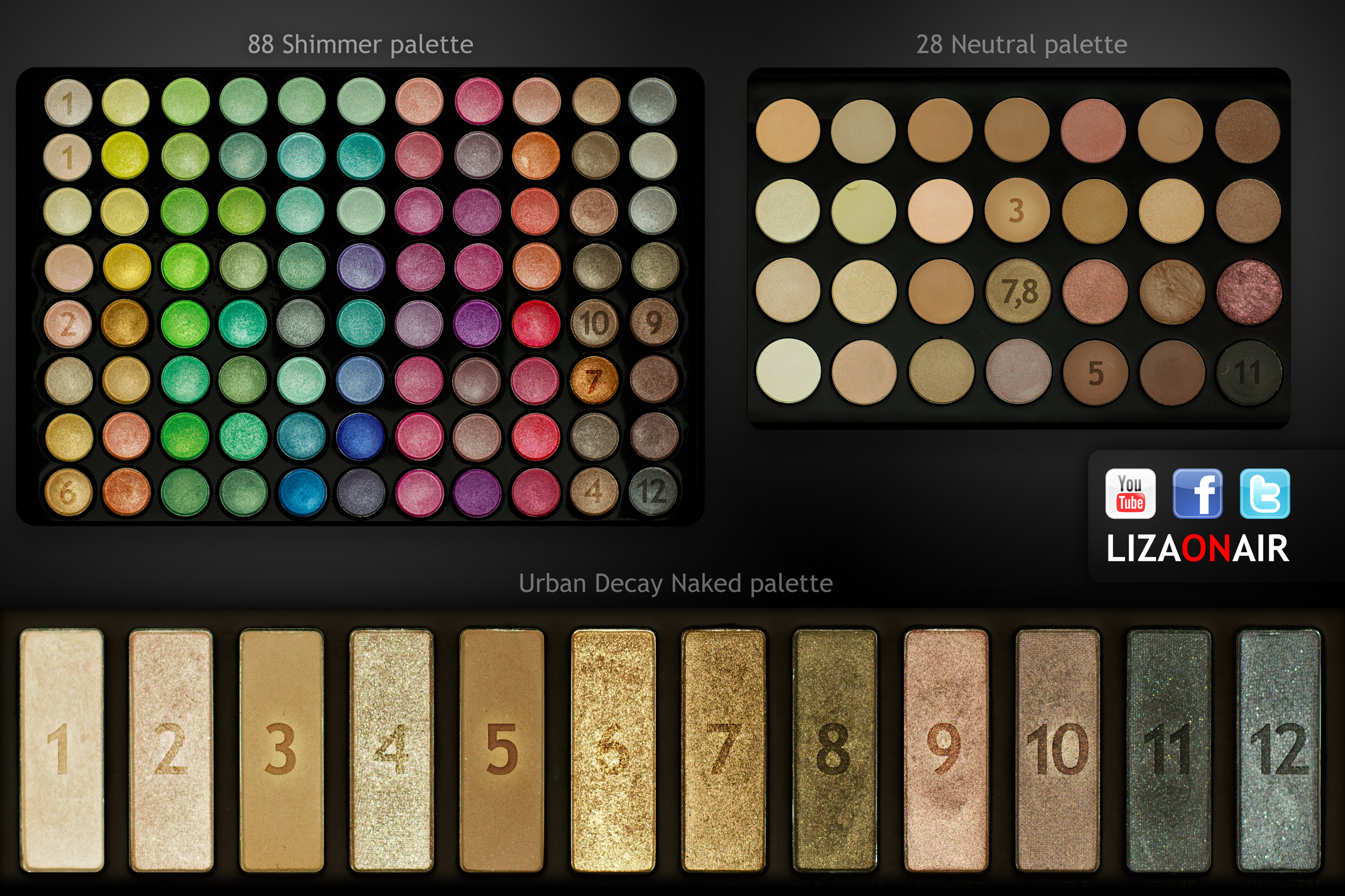 Urban Decay Naked palette dupes in 88 shimmer and 28 neutral eye shadow palettes